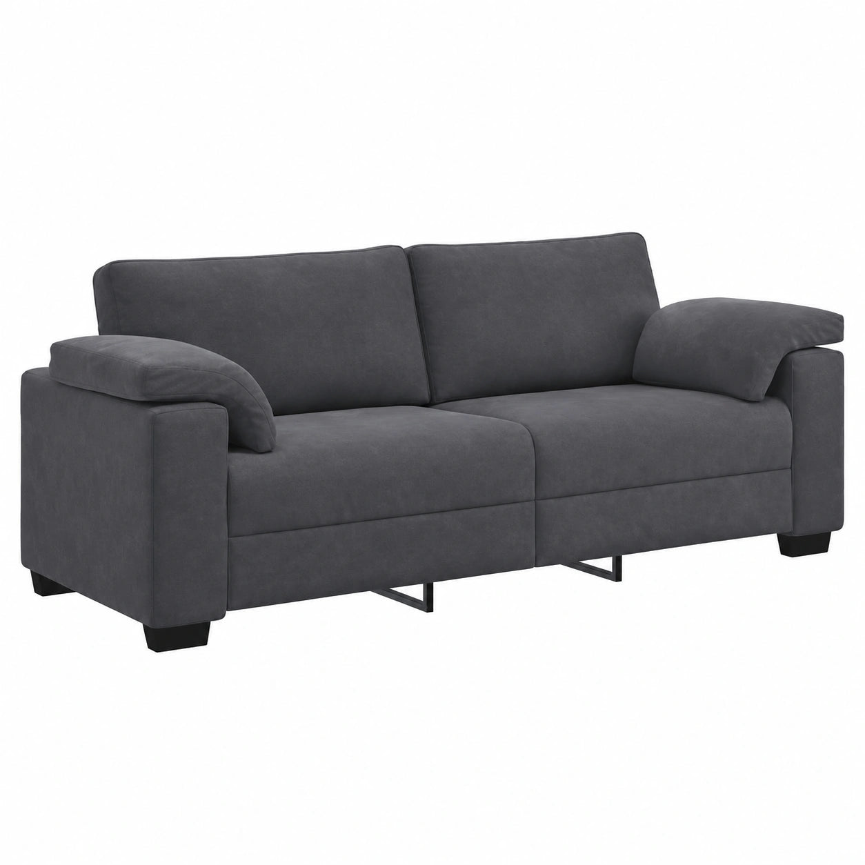 Divano a 3 Posti in Velluto Grigio Scuro 220x77x82 cm