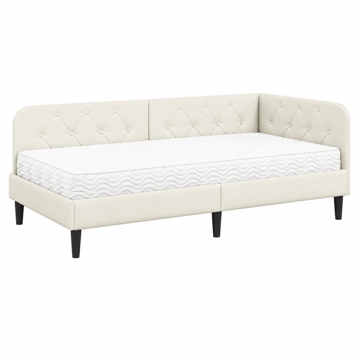 Letto angolare in velluto 100x200 cm design moderno per camera multipla