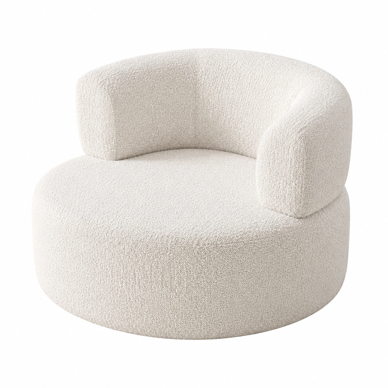 Poltrona imbottita in lana di agnello, design nordico minimalista, perfetta per soggiorno e camera da letto