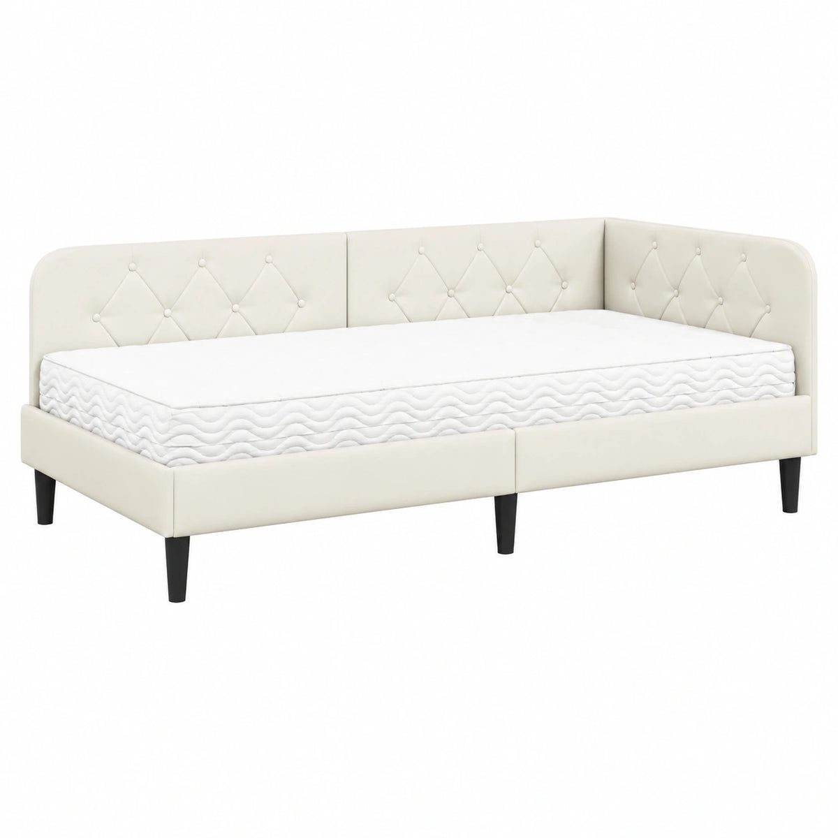 Letto angolare in velluto 100x200 cm design moderno per camera multipla