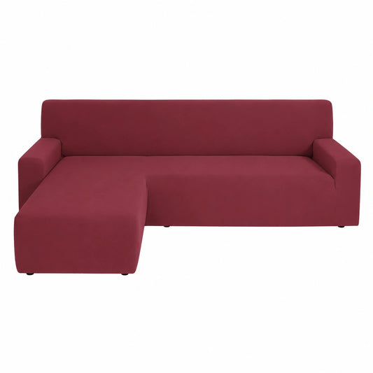 Copertura per Divano con Penisola Sinistra Bordeaux Modello Swing